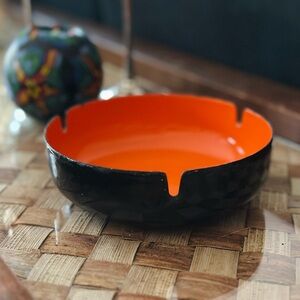 Vintage Viking Poland orange ashtray